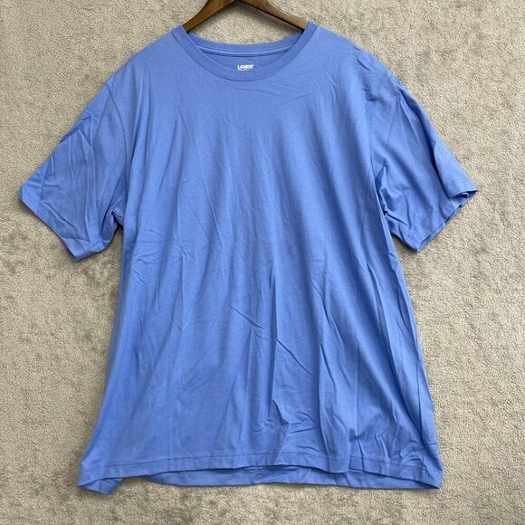NWOT Lands' End Men's XXL Super-T Shirt Blue Short sleeve Cotton Blend - Picture 1 of 5